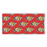 Japanese Cat Maneki Neko Pattern Print Beach Towel