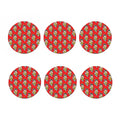 Japanese Cat Maneki Neko Pattern Print Coaster Set