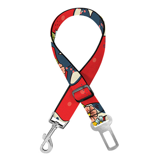 Japanese Cat Maneki Neko Pattern Print Dog Seat Belt