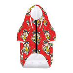 Japanese Cat Maneki Neko Pattern Print Dog Zip Up Hoodie