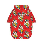 Japanese Cat Maneki Neko Pattern Print Dog Zip Up Hoodie