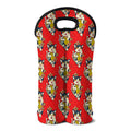 Japanese Cat Maneki Neko Pattern Print Double Neoprene Wine Tote