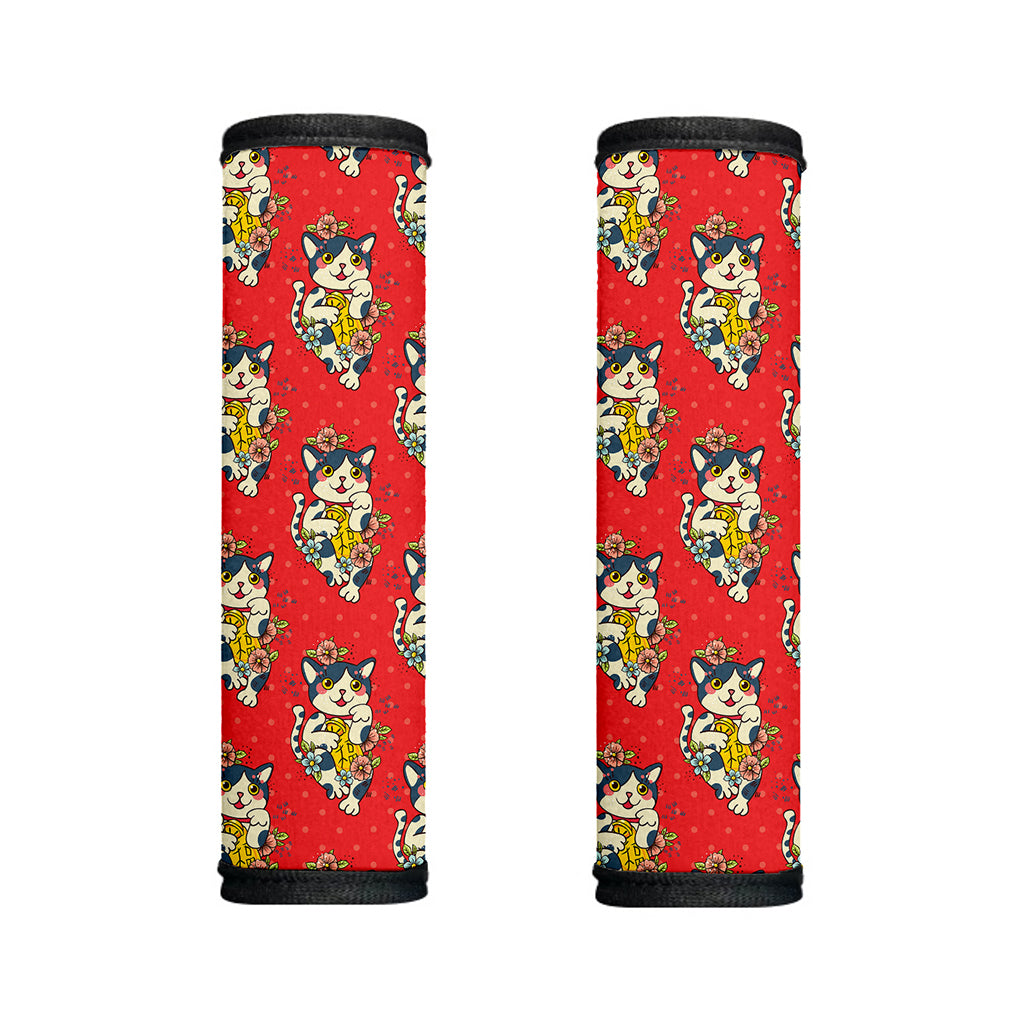 Japanese Cat Maneki Neko Pattern Print Handle Covers