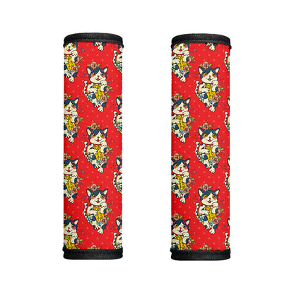 Japanese Cat Maneki Neko Pattern Print Handle Covers