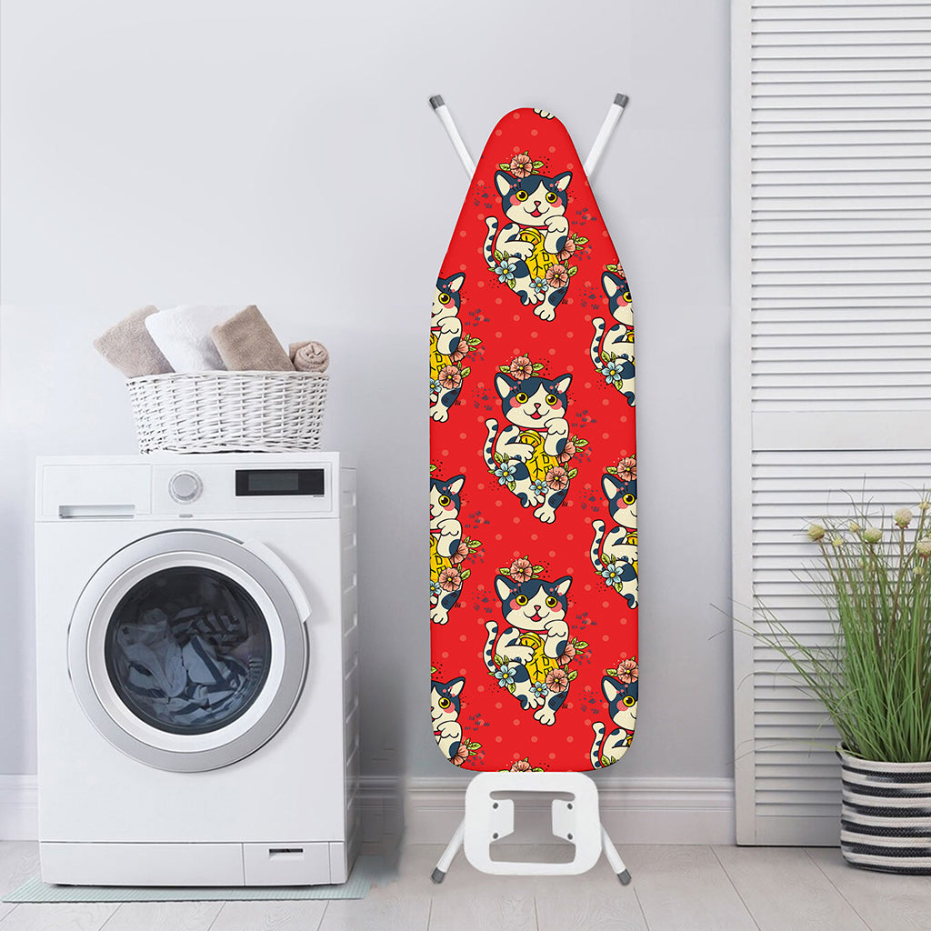 Japanese Cat Maneki Neko Pattern Print Ironing Board Cover