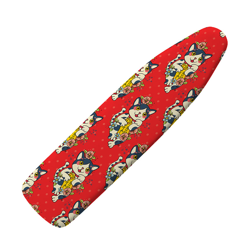 Japanese Cat Maneki Neko Pattern Print Ironing Board Cover