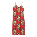 Japanese Cat Maneki Neko Pattern Print Jersey Midi Cami Dress