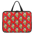 Japanese Cat Maneki Neko Pattern Print Laptop Sleeve With Handle