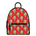 Japanese Cat Maneki Neko Pattern Print Leather Backpack