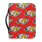 Japanese Cat Maneki Neko Pattern Print Leather Bible Cover