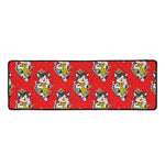Japanese Cat Maneki Neko Pattern Print Long Kitchen Mat