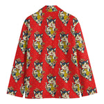 Japanese Cat Maneki Neko Pattern Print Men's Blazer