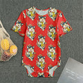 Japanese Cat Maneki Neko Pattern Print Men's Bodysuit