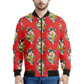 Japanese Cat Maneki Neko Pattern Print Men's Bomber Jacket