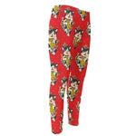 Japanese Cat Maneki Neko Pattern Print Men's Compression Pants