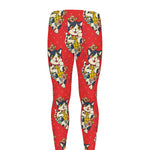 Japanese Cat Maneki Neko Pattern Print Men's leggings