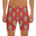 Japanese Cat Maneki Neko Pattern Print Men's Long Boxer Briefs