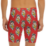 Japanese Cat Maneki Neko Pattern Print Men's Long Boxer Briefs
