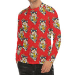 Japanese Cat Maneki Neko Pattern Print Men's Long Sleeve Rash Guard