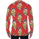 Japanese Cat Maneki Neko Pattern Print Men's Long Sleeve T-Shirt