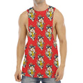 Japanese Cat Maneki Neko Pattern Print Men's Muscle Tank Top