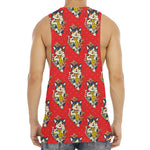 Japanese Cat Maneki Neko Pattern Print Men's Muscle Tank Top