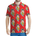 Japanese Cat Maneki Neko Pattern Print Men's Polo Shirt