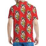 Japanese Cat Maneki Neko Pattern Print Men's Polo Shirt