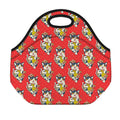 Japanese Cat Maneki Neko Pattern Print Neoprene Lunch Bag