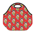 Japanese Cat Maneki Neko Pattern Print Neoprene Lunch Bag