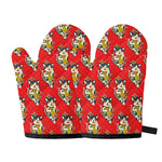 Japanese Cat Maneki Neko Pattern Print Oven Mitts