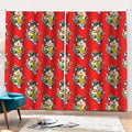 Japanese Cat Maneki Neko Pattern Print Pencil Pleat Curtains