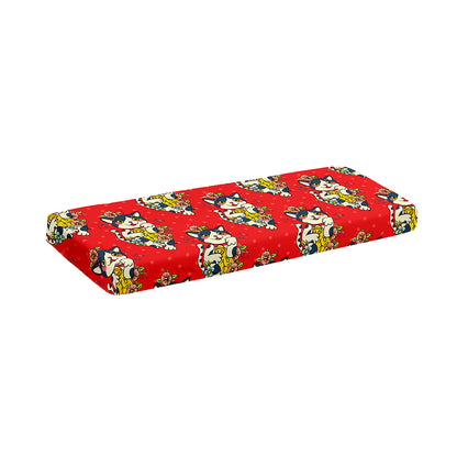 Japanese Cat Maneki Neko Pattern Print Piano Keyboard Cover