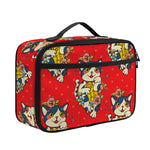 Japanese Cat Maneki Neko Pattern Print Portable Lunch Bag