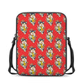 Japanese Cat Maneki Neko Pattern Print Rectangular Crossbody Bag