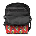 Japanese Cat Maneki Neko Pattern Print Rectangular Crossbody Bag