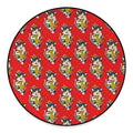 Japanese Cat Maneki Neko Pattern Print Round Floor Mat