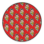 Japanese Cat Maneki Neko Pattern Print Round Floor Mat