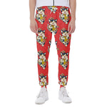 Japanese Cat Maneki Neko Pattern Print Scuba Joggers