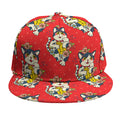 Japanese Cat Maneki Neko Pattern Print Snapback Cap