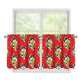 Japanese Cat Maneki Neko Pattern Print Tier Curtains