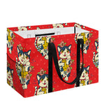 Japanese Cat Maneki Neko Pattern Print Utility Tote Bag