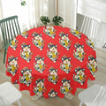 Japanese Cat Maneki Neko Pattern Print Waterproof Round Tablecloth