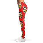 Japanese Cat Maneki Neko Pattern Print Women's Leggings