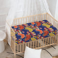 Japanese Cherry Blossom Pattern Print Baby Crib Sheet