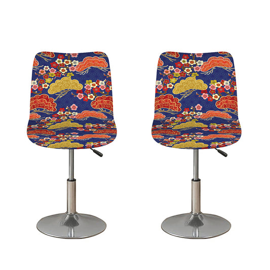 Japanese Cherry Blossom Pattern Print Bar Stool Covers
