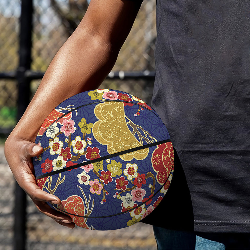 Japanese Cherry Blossom Pattern Print Basketball