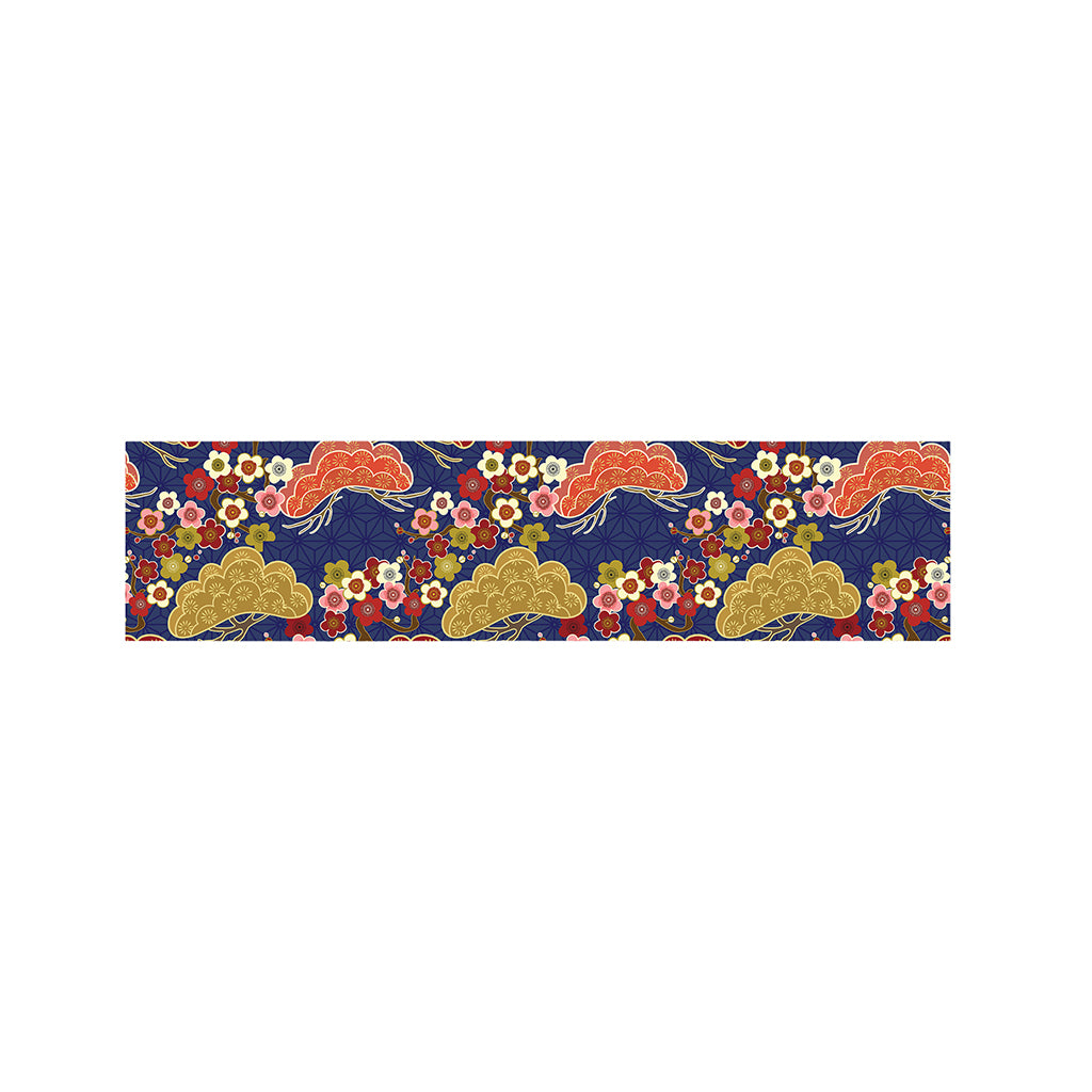 Japanese Cherry Blossom Pattern Print Bed Runner