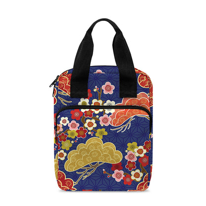 Japanese Cherry Blossom Pattern Print Bible Tote Bag