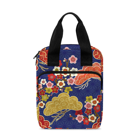 Japanese Cherry Blossom Pattern Print Bible Tote Bag